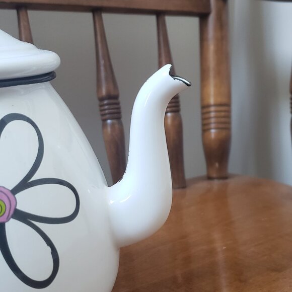 Emalia Oskusz 1907 Enamel Flower Tea Pot - Picture 4 of 11